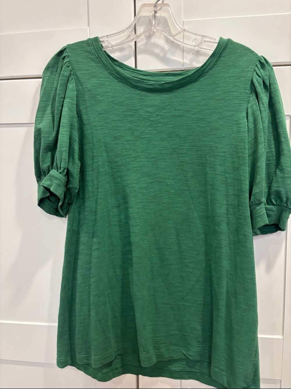 Chico's Emerald Green Short-Sleeve Puff Top